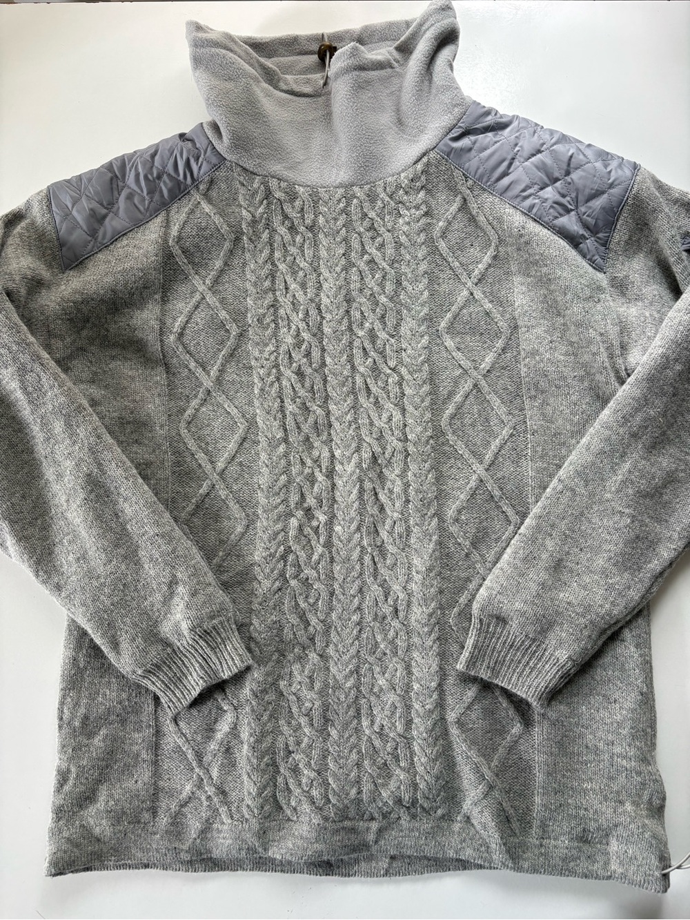 Aran Sweater Market GREY Cowl Neck Aran Sweater large - Picture 6 of 11